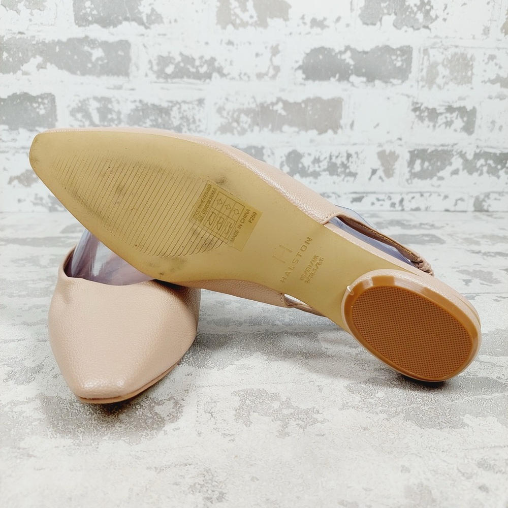NEW H By Halston Flats Women 8 Nude Pointed Toe Slingback Minimalist Modern A623 - Picture 7 of 10